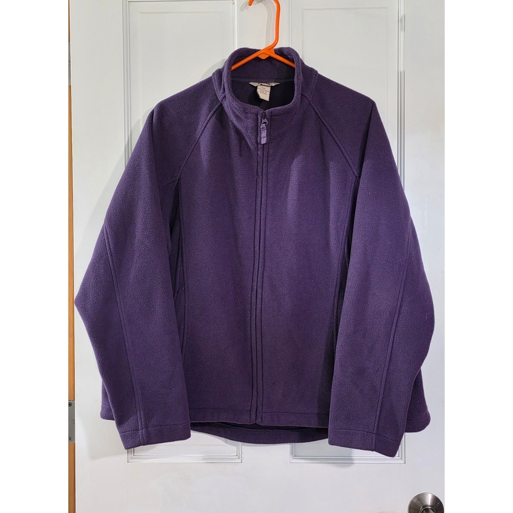 Duluth Trading Co Womens 2XL Purple Full Zip Fleece Jacket Mock Neck Soft Warm
